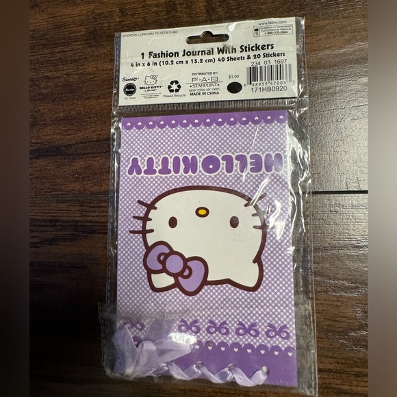 Vintage Sanrio Hello Kitty Fashion Journal/Diary With Stickers - Picture 2 of 6